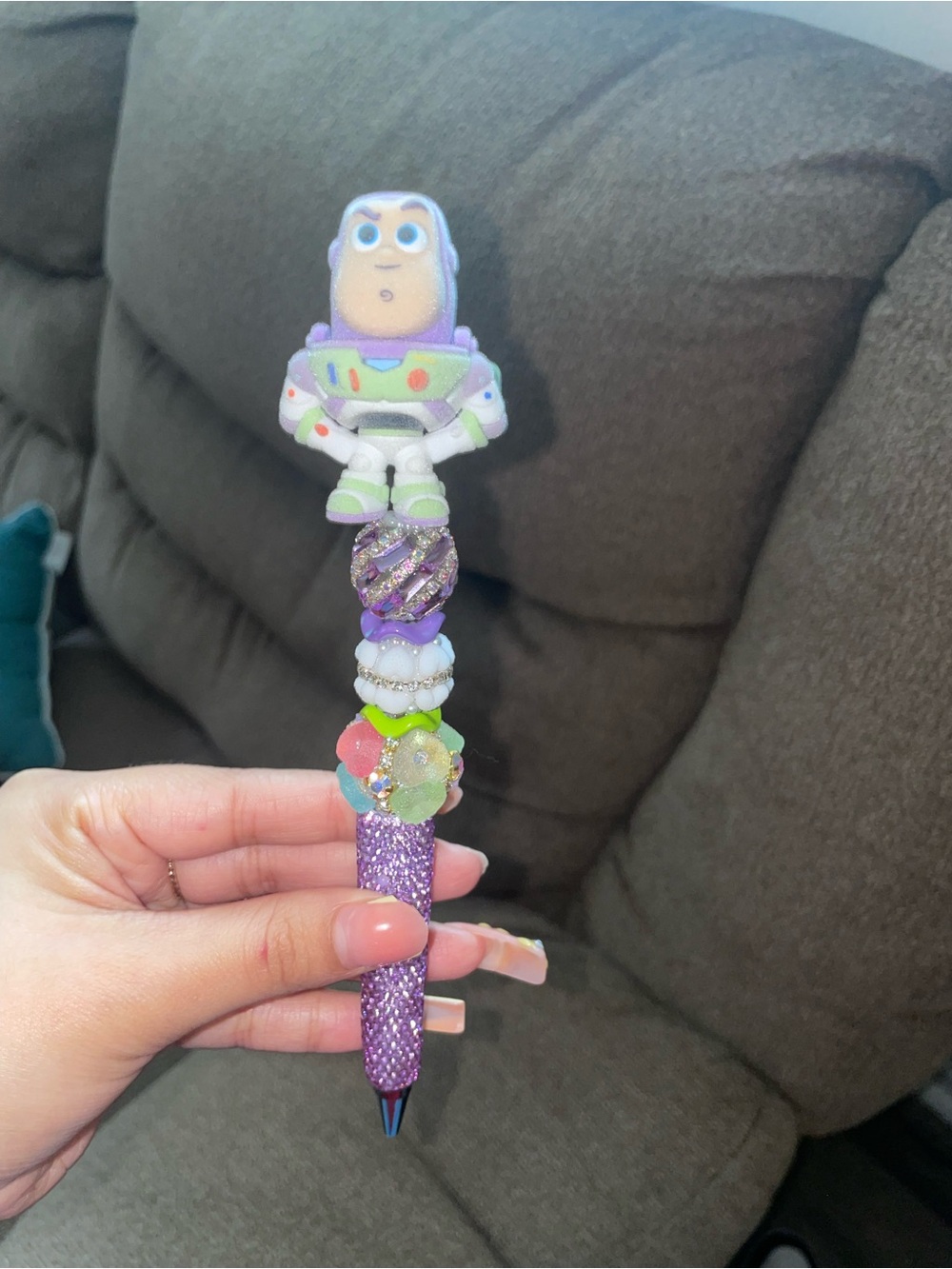 Buzz Lightyear Purple Decorative Kids Pen - Toy Story Style